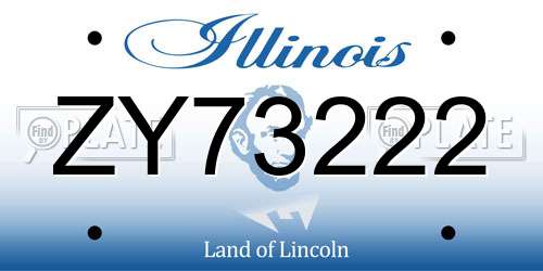 ZY73222 Illinois License Plate