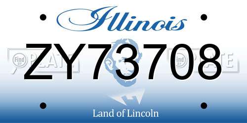 ZY73708 Illinois License Plate