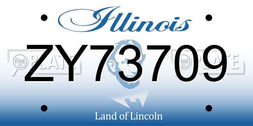 ZY73709 Illinois License Plate