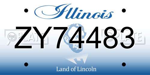 ZY74483 Illinois License Plate