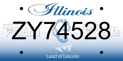 ZY74528 Illinois License Plate