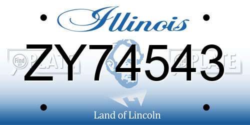 ZY74543 Illinois License Plate