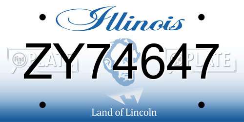 ZY74647 Illinois License Plate