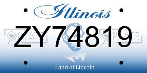 ZY74819 Illinois License Plate