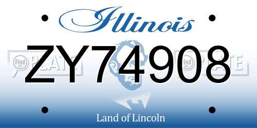 ZY74908 Illinois License Plate