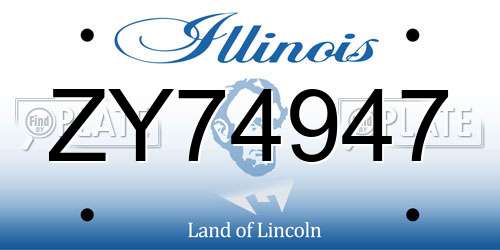 ZY74947 Illinois License Plate