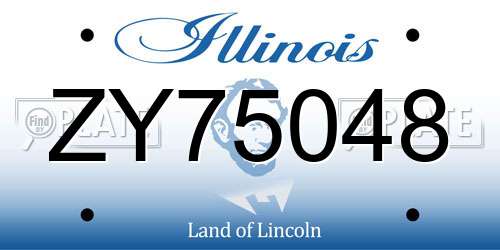 ZY75048 Illinois License Plate
