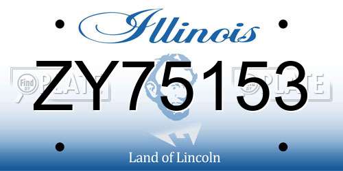 ZY75153 Illinois License Plate