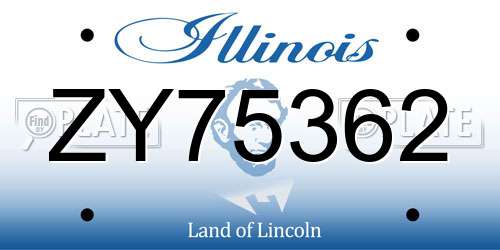 ZY75362 Illinois License Plate