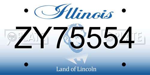 ZY75554 Illinois License Plate