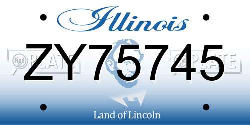 ZY75745 Illinois License Plate