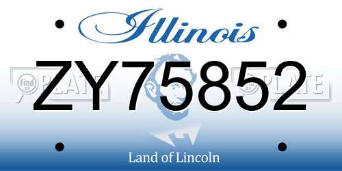 ZY75852 Illinois License Plate