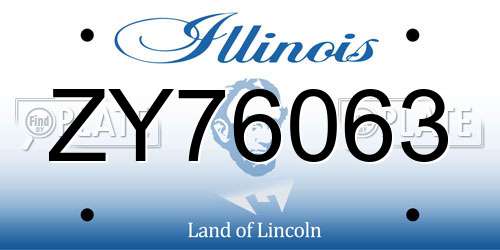 ZY76063 Illinois License Plate