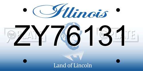 ZY76131 Illinois License Plate