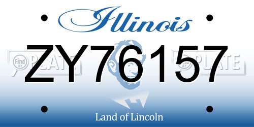 ZY76157 Illinois License Plate