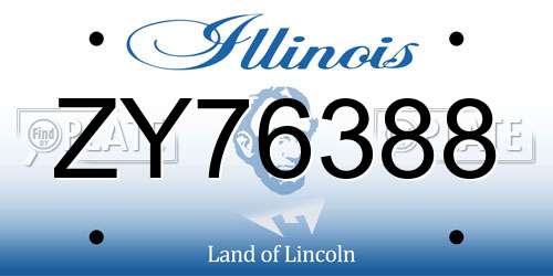 ZY76388 Illinois License Plate