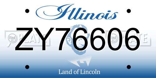 ZY76606 Illinois License Plate