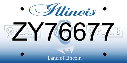 ZY76677 Illinois License Plate