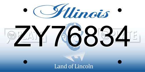 ZY76834 Illinois License Plate