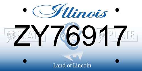 ZY76917 Illinois License Plate