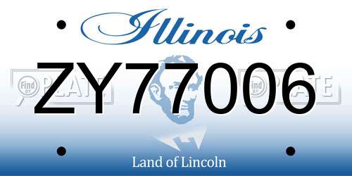 ZY77006 Illinois License Plate