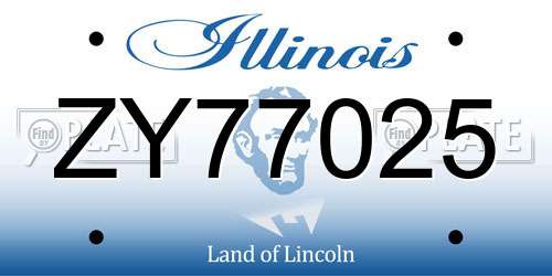 ZY77025 Illinois License Plate