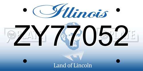 ZY77052 Illinois License Plate