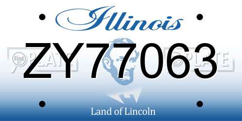 ZY77063 Illinois License Plate