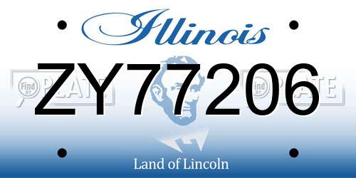 ZY77206 Illinois License Plate
