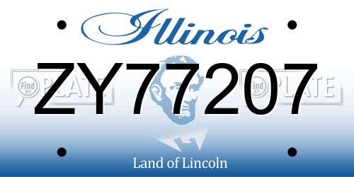 ZY77207 Illinois License Plate
