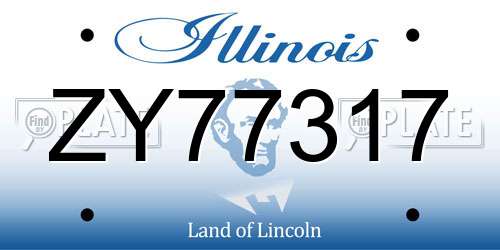 ZY77317 Illinois License Plate