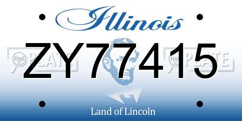 ZY77415 Illinois License Plate