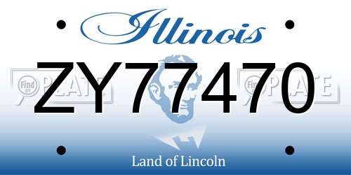 ZY77470 Illinois License Plate
