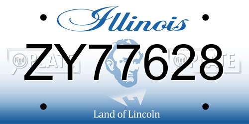 ZY77628 Illinois License Plate