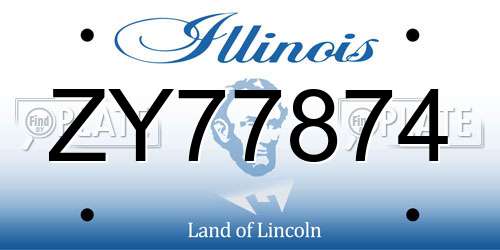 ZY77874 Illinois License Plate