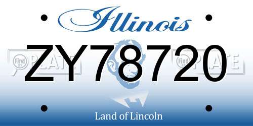 ZY78720 Illinois License Plate