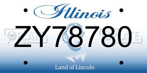 ZY78780 Illinois License Plate