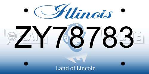 ZY78783 Illinois License Plate