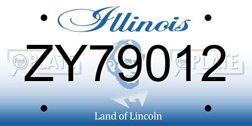 ZY79012 Illinois License Plate