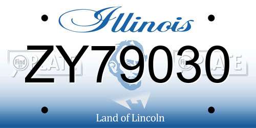 ZY79030 Illinois License Plate