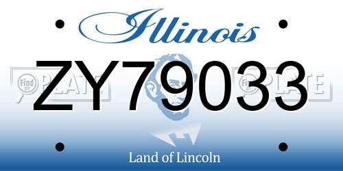 ZY79033 Illinois License Plate