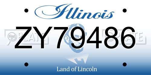 ZY79486 Illinois License Plate