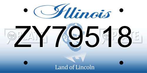ZY79518 Illinois License Plate
