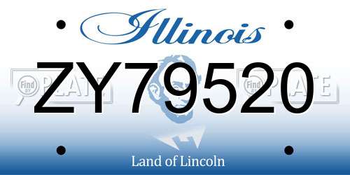 ZY79520 Illinois License Plate