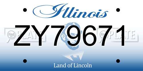 ZY79671 Illinois License Plate