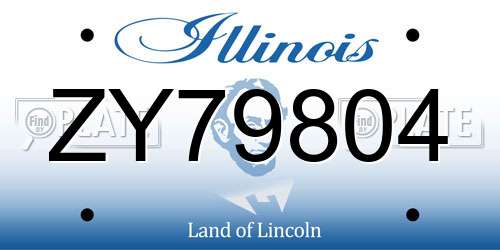 ZY79804 Illinois License Plate