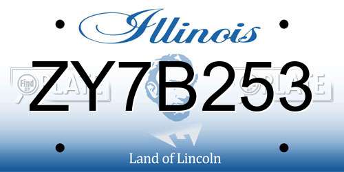 ZY7B253 Illinois License Plate