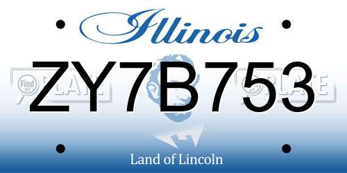 ZY7B753 Illinois License Plate