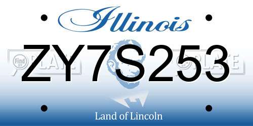 ZY7S253 Illinois License Plate