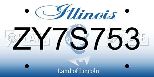 ZY7S753 Illinois License Plate